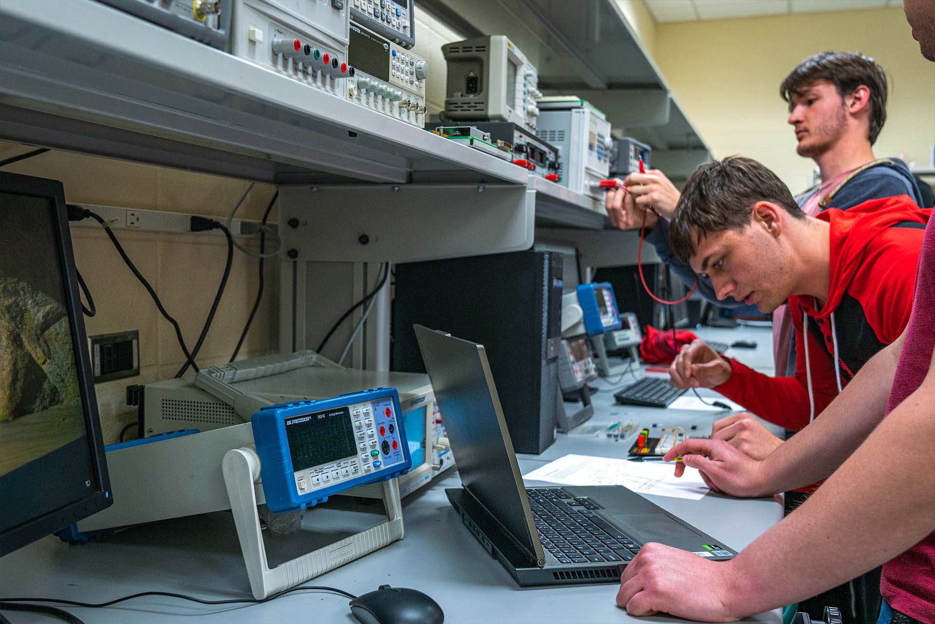 Students working in the Microcontrollers Lab
