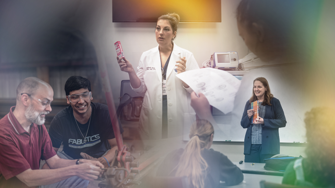 LeTourneau faculty member working with students
