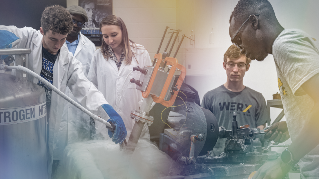 LeTourneau student participating in a hands-on learning experience
