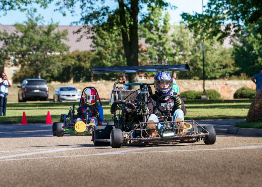 Go-kart racing during LeTourneau University Homecoming